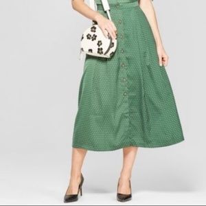WHO WHAT WEAR Polka Dot Maxi Skirt